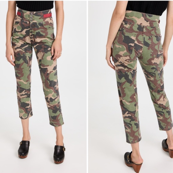 Veronica Beard Camo Kane Tapered Leg High Rise Jeans Women size 26